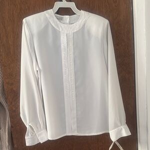 Vintage Christie & Jill White Embroidered Blouse